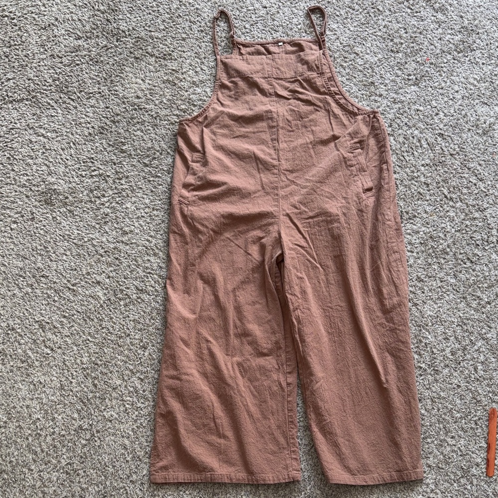 Women’s Dusty Rose Cotton Overalls Jumpsuit